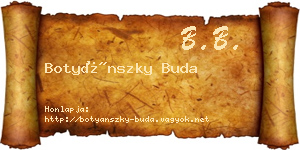 Botyánszky Buda névjegykártya